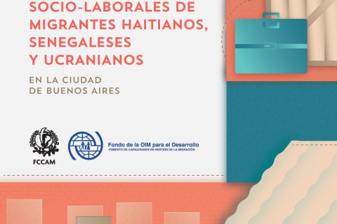 Carátula del Estudio exploratorio sobre las trayectorias socio-educativas y socio-laborales de migrantes haitianos, senegaleses y ucranianos en la Ciudad de Buenos Aires
